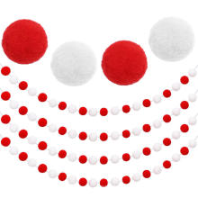 Christmas Garland Decorations Pompom Balls Christmas Hanging Bunting Ornament for Tree and wall
